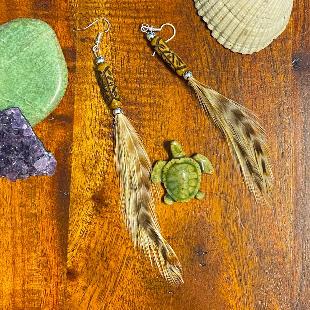 Natural Feather Earrings